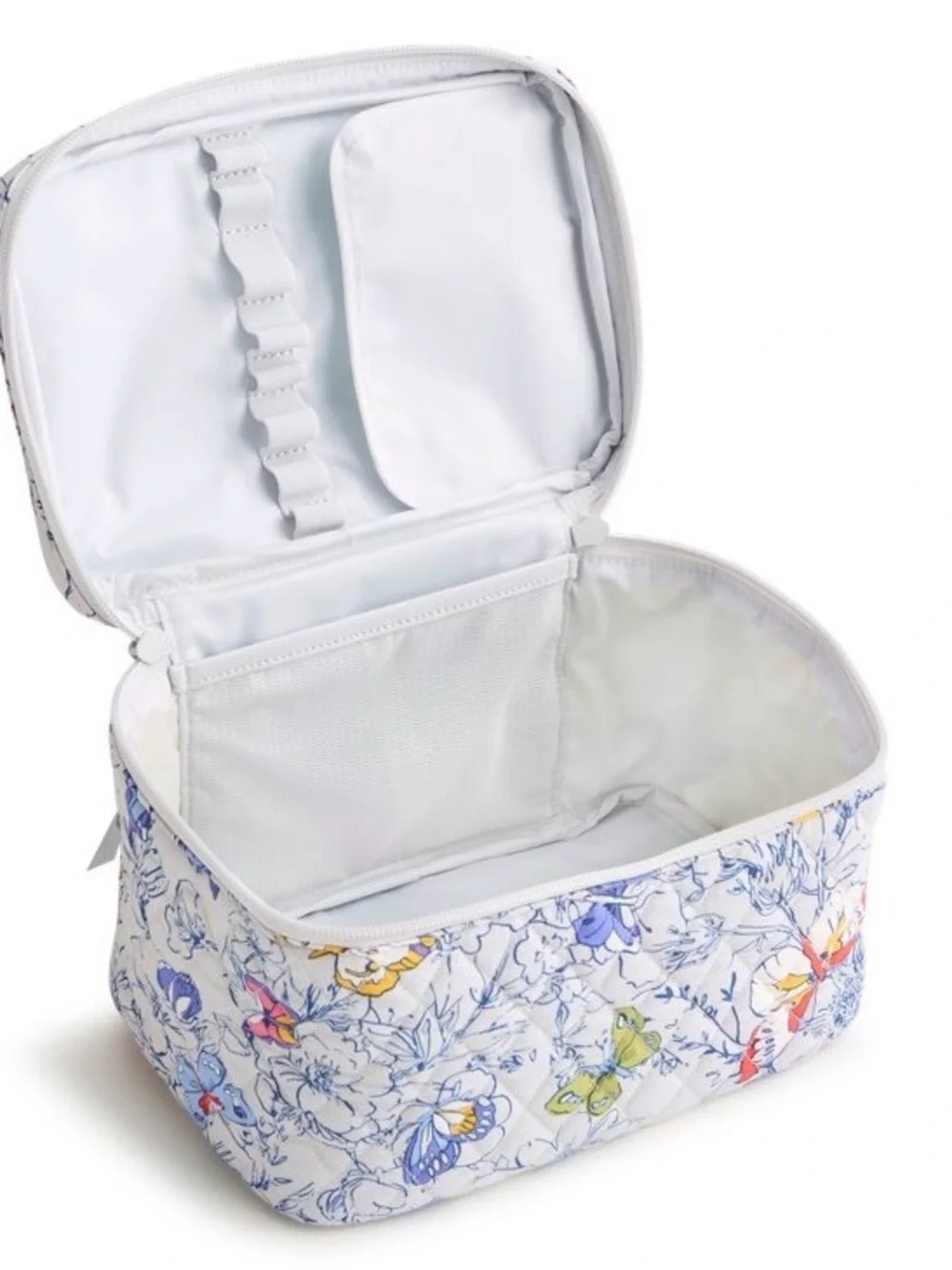 Vera Bradley White Quilted Butterfly Cosmetic Case